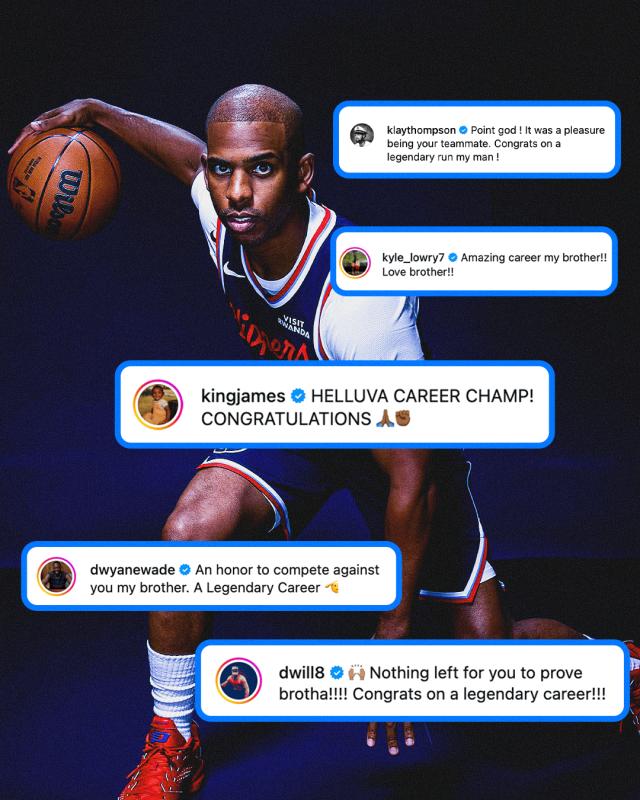 众星齐贺保罗退役！詹姆斯：了不起的生涯，冠军！